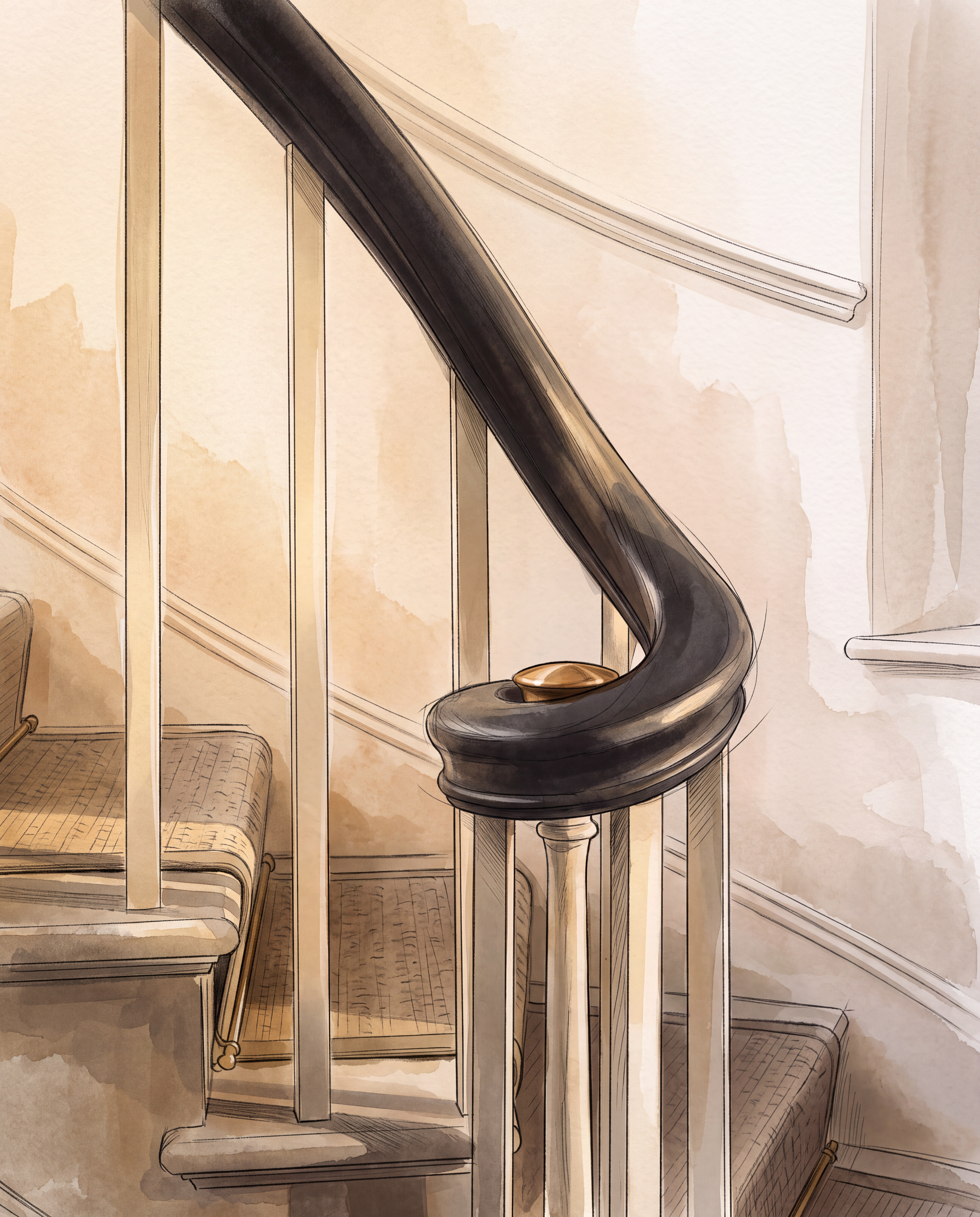 Firefly Create An Artistic, Watercoloured, Sketched Close Up Crop Of This Carrow Hill CGI, Fo 859775