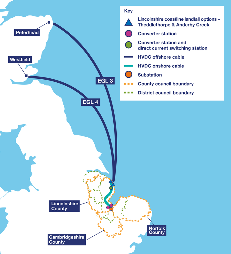 A proposed map of the EGL3 & 4 infrastructure (Source: National Grid)