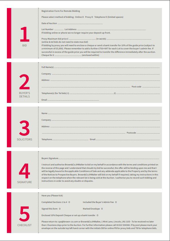 The County Property Auction - Buyers Registration Form